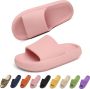 Geweo Slippers EVA Badslippers Unisex Verdikte Lichtgewicht Super Zacht aan je Voeten Anti-Slip en Stevig Voetbed Anti-lawaai Roze - Thumbnail 1