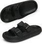 Geweo Slippers Badslippers met Gesp Wandelsandalen Strandschoenen Verstelbaar Zacht Straps Zwart - Thumbnail 2