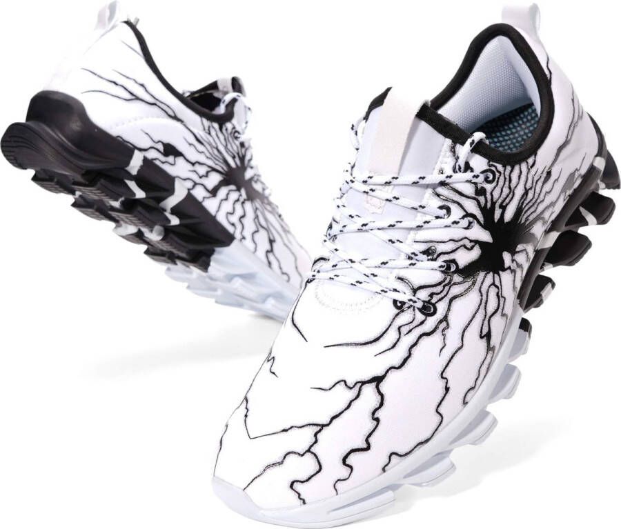 Geweo Sportschoenen Heren Fitnessschoenen Atletiek Gym Joggingsneakers Kerstmis Kerstfeest Christmas Gift Wit