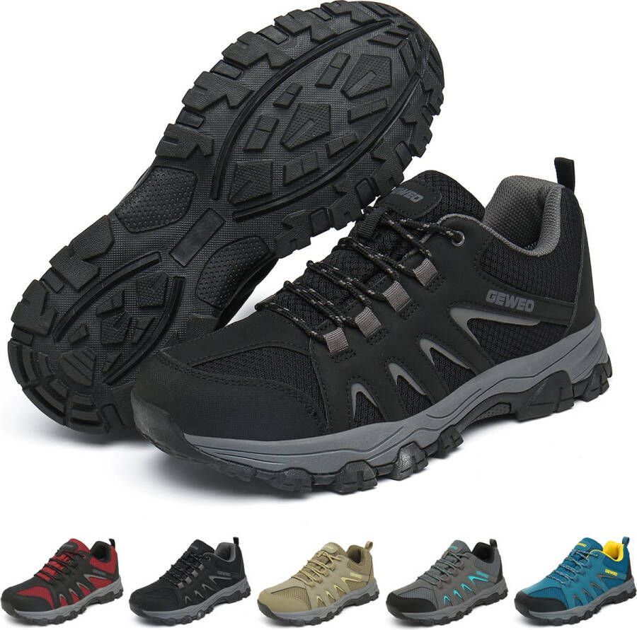 Geweo Wandelschoenen Dames Waterdicht Outdoorschoenen Heren Waterproof- Outdoor Antislip Outdoorschoenen Unisex Extra Comfort Grijs