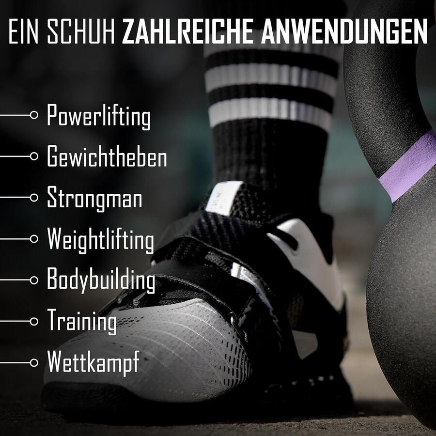 Gewichthefferschoenen met harde plastic hak antislip en stabiel