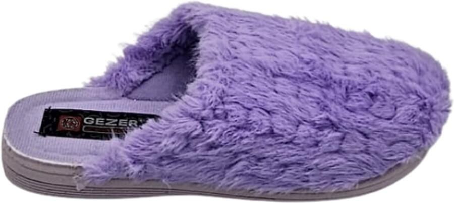 Gezer Berussa- Luxe Dames Pantoffels Dames mode- Fluffy Huisschoenen met Comfortabele Zool Warme Fleece Voering Antislip Lila - Foto 1