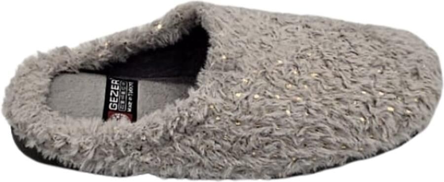 Gezer Berussa- Luxe Dames Pantoffels Dames mode- Fluffy Huisschoenen met Comfortabele Zool Warme Fleece Voering Antislip Gllandzend Grijs