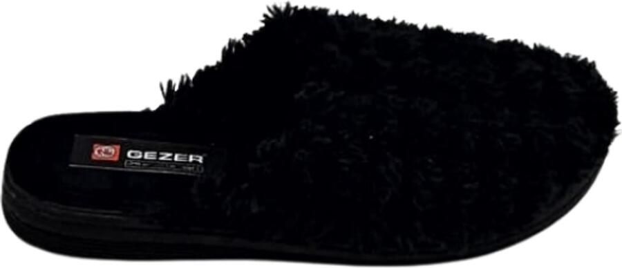 Gezer Berussa- Luxe Dames Pantoffels Dames mode- Fluffy Huisschoenen met Comfortabele Zool Warme Fleece Voering Antislip- Polar ZWart