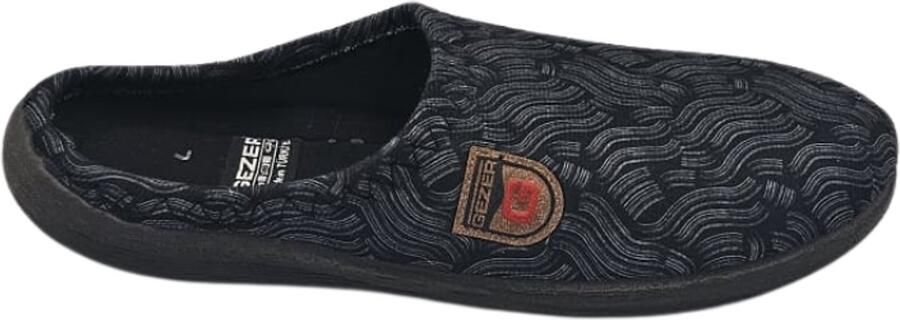 Gezer Berussa- Luxe Man Pantoffels Man mode- Fluffy Huisschoenen met Comfortabele Zool Warme Fleece Voering Antislip- Polar- Rieten patroon Darkblauw
