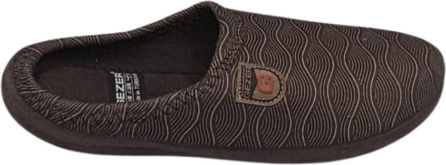 Gezer Berussa- Luxe Man Pantoffels Man mode- Fluffy Huisschoenen met Comfortabele Zool Warme Fleece Voering Antislip- Polar Golvend patroon Bruin