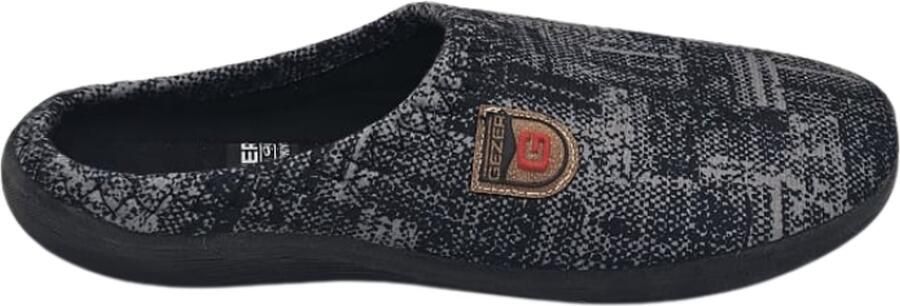 Gezer Berussa- Luxe Man Pantoffels Man mode- Fluffy Huisschoenen met Comfortabele Zool Warme Fleece Voering Antislip- Polar- Grijs Gemeleer patroon