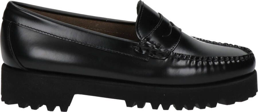 G.h. Bass & Co. Gepoetste leren mocassins met rubberen zool Black Dames