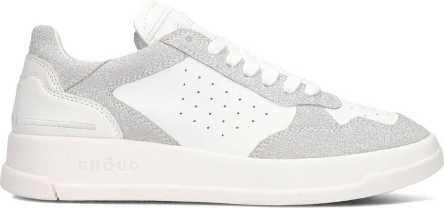 Ghoud Lage leren trainers met grijze suède inzetstukken White Dames