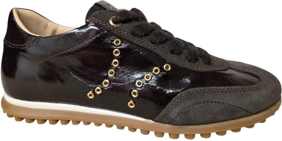 Gianluca Pisati Alia Mo Mag Mog Sneakers Bruin Leer en Suede Dames Bruin