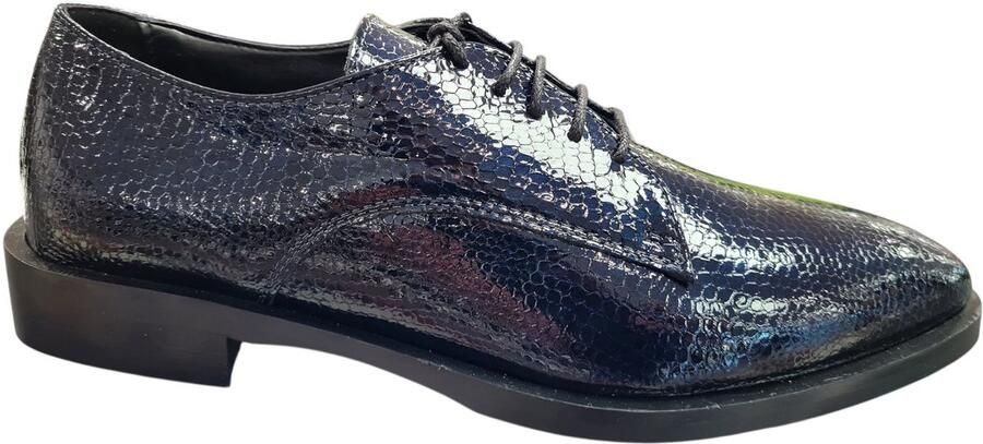 Gianluca Pisati Blauwe Lak Geklede Veterschoenen Damesv38