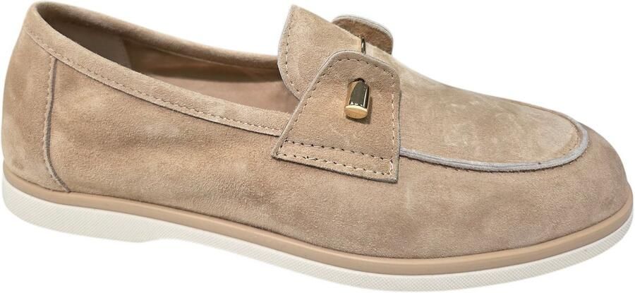 Gianluca Pisati Letizia Camoscio Camel Instappers Beige Suede Dames Beige