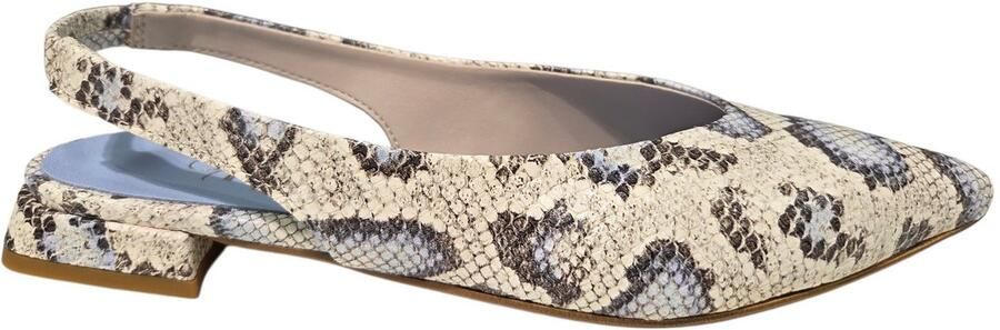 Gianluca Pisati Praia Pitone Jeans Slingback Wit Slangenprint Leer Dames Wit