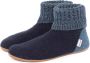 Giesswein Blauwe Gesloten Pantoffels met Bontvoering - Thumbnail 9