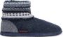 Giesswein Blauwe Gesloten Pantoffels met Bontvoering - Thumbnail 1