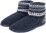 Giesswein Blauwe Gesloten Pantoffels met Bontvoering - Thumbnail 4