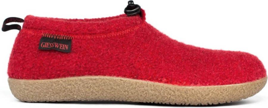 Giesswein VENT~~~~~~~~~~~~~~~~~~~~~~~~~~ Dames pantoffels Heren pantoffels Rood