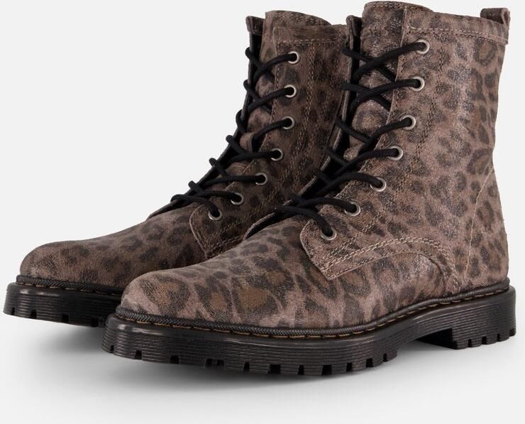 Giga Leopard Veterboots bruin Leer Kinderschoenen