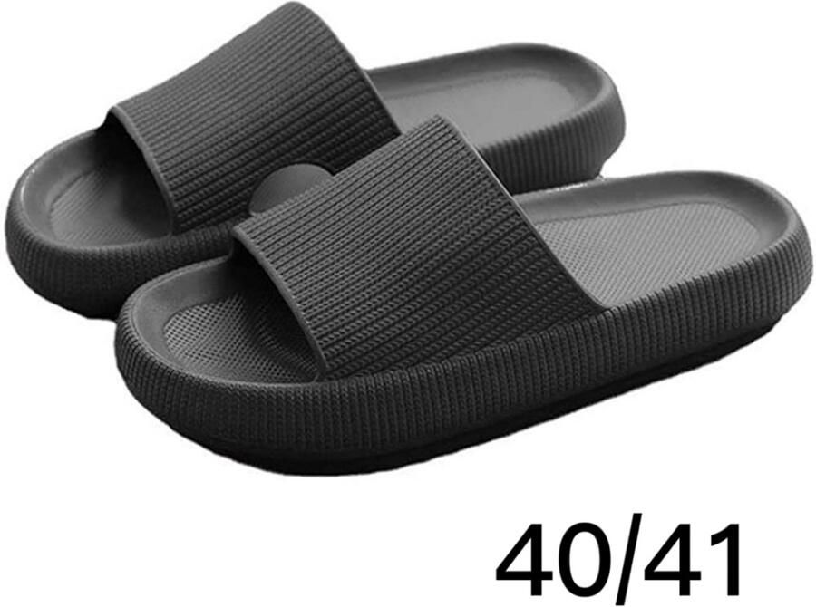 Gigicial Pantoffels Damespantoffels Anti-Slip Zool + 15° Verhoogd Bovenwerk 1 Voor Binnen En Buiten Zwart