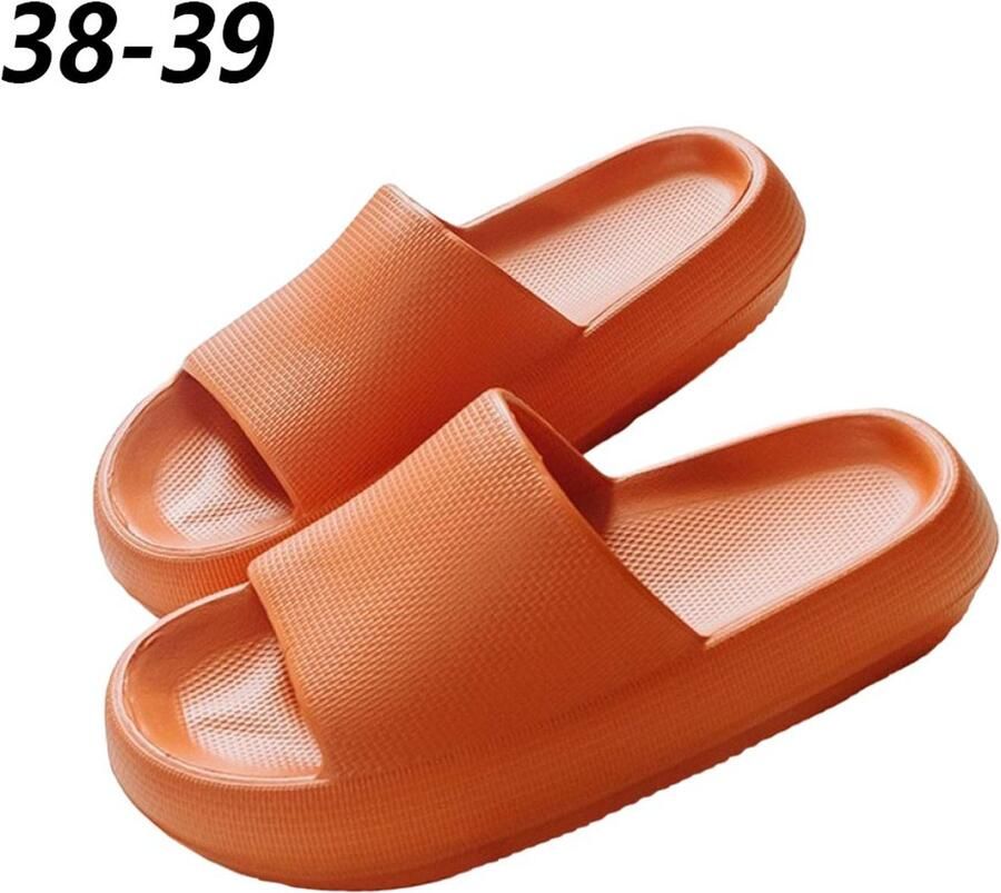 Gigicial Pantoffels Damespantoffels Dikke Veerkrachtige Zool En Concaaf Ergonomisch Ontwerp 1 Voor Badkamer En Zwembad Oranje