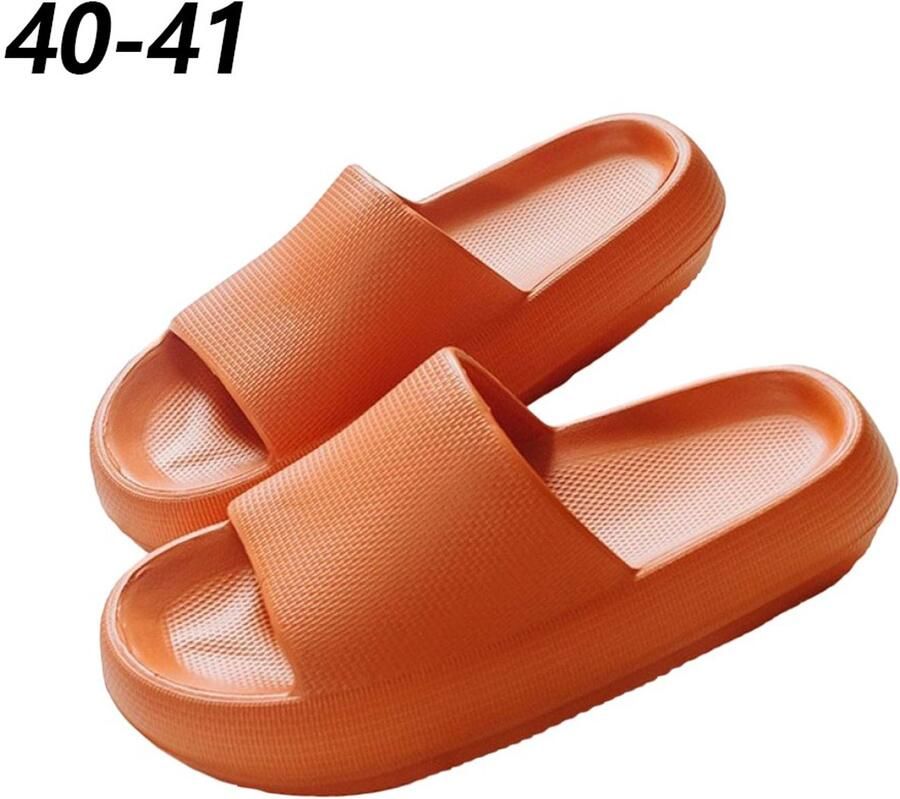Gigicial Pantoffels Damespantoffels Dikke Veerkrachtige Zool Schokabsorptie En Concaaf Ergonomisch Ontwerp 1 Voor Badkamer En Zwembad Oranje