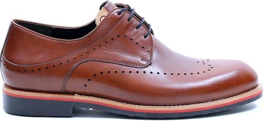 Gijs 2009 102 6973 Cognacbruine geklede herenschoenen wijdte E
