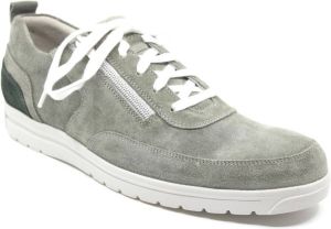 Gijs 2079 202 0249 Khaki suède sneaker met rits wijdte E