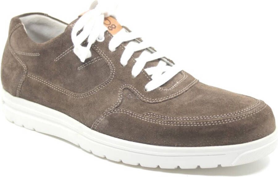 Sluier Sportman Won Gijs 2082 bruine heren sneaker met veter en losse inlegzool - Schoenen.nl