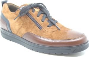 Gijs 2085 204 9979 Cognacbruine heren sneakers wijdte G