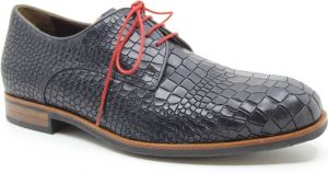 Gijs 2048 502 8400 Blauw Croco geklede herenschoenen