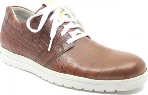 Gijs cognac bruine heren sneaker met veter en uitneembaar voetbed