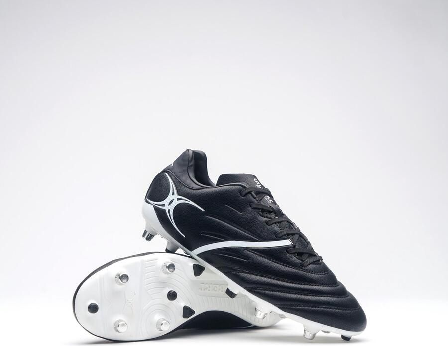 Gilbert Sidestep X20 Power 6S Rugbyschoenen Zwart Wit