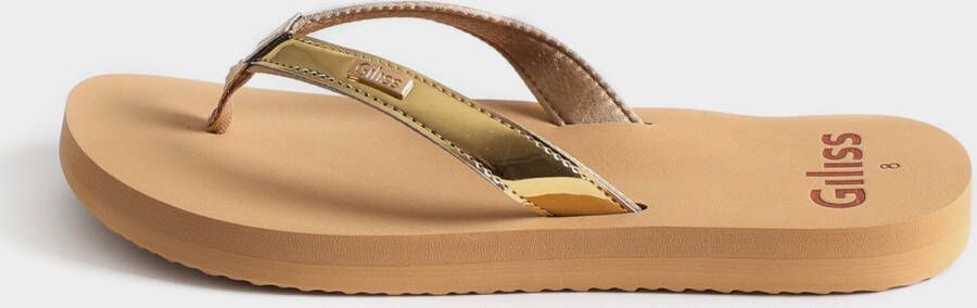 Giliss Fashion Giliss Teen Slippers dames GOUD serie Sepia-Goud kleurige strap - Foto 1