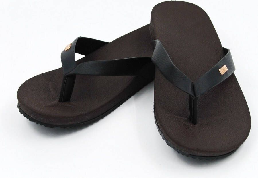 Giliss Fashion Giliss Teen Slippers dames ORTHO ZWART Zwarte strap
