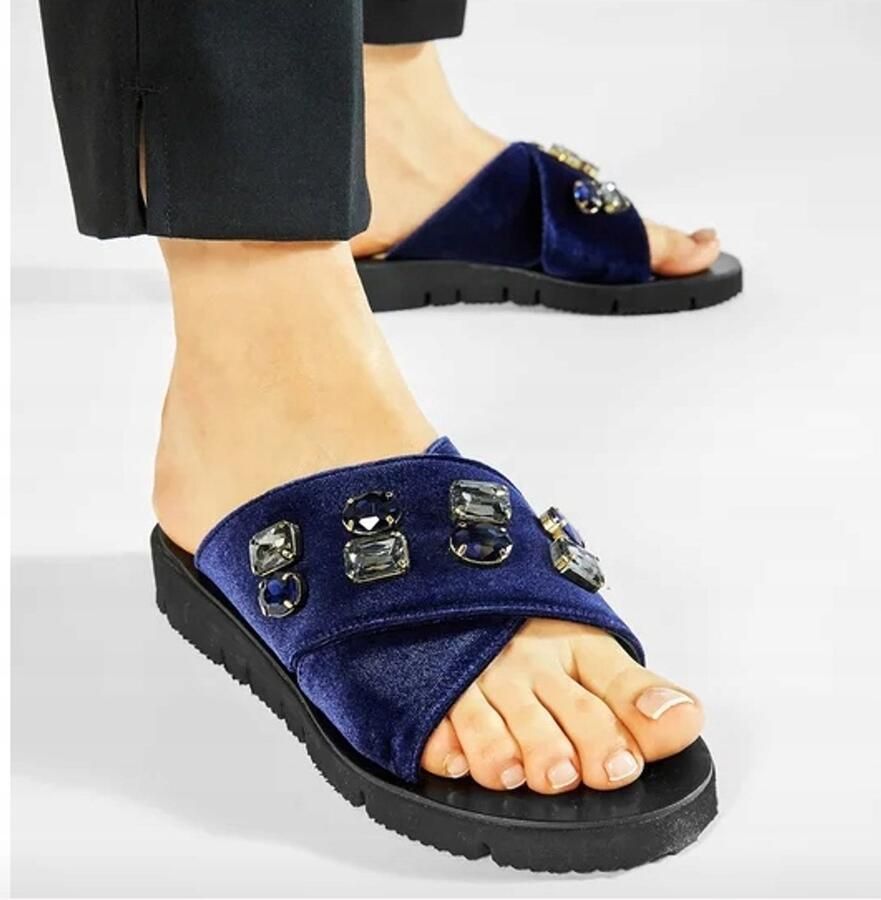 Gino Rossi Dames Klapjes Blauw Synthetisch