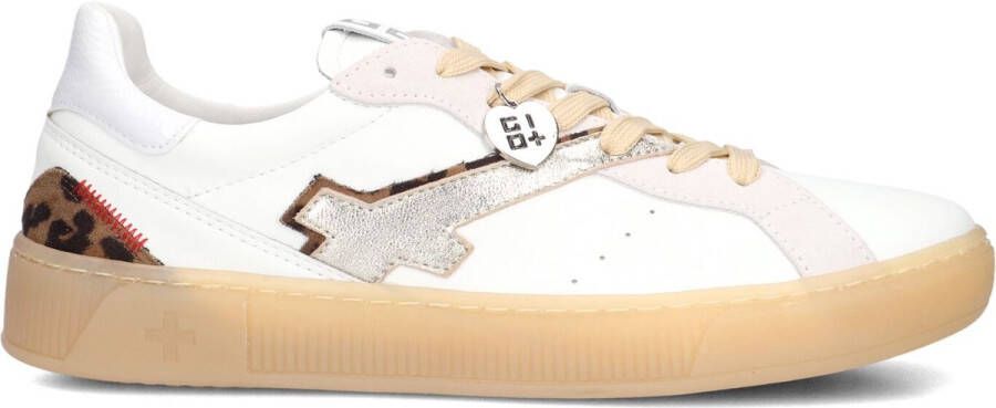GIO+ Lage Sneakers Dames Blue Maat: 39 Materiaal: Leer Kleur: Wit
