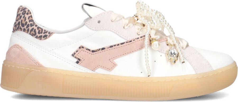 GIO+ Lage Sneakers Dames Blue Maat: 38 Materiaal: Leer Kleur: Wit