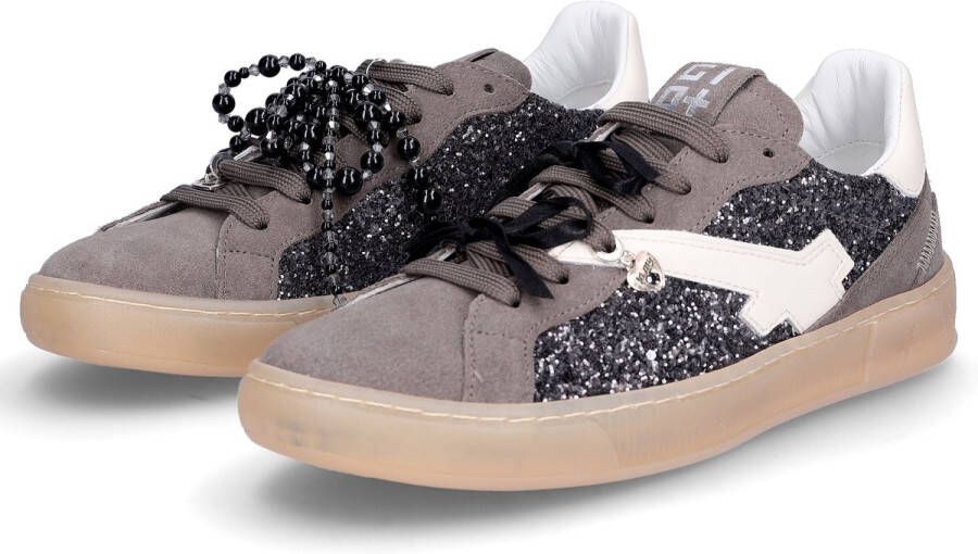 GIO+ damessneaker grijs glitter