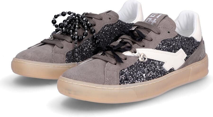 GIO+ damessneaker grijs glitter