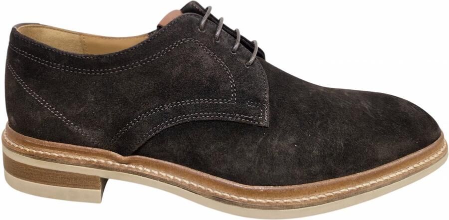 Giorgio 8581644 Light-boy 02 sycomore Nette Veterschoenen Donker Bruin Suede Heren Breedtemaat H Bruin