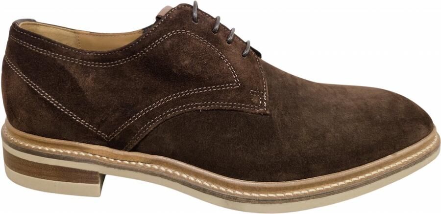 Giorgio 8581645 Light-boy 211 chocolade Nette Veterschoenen Bruin Suede Heren Breedtemaat H Bruin