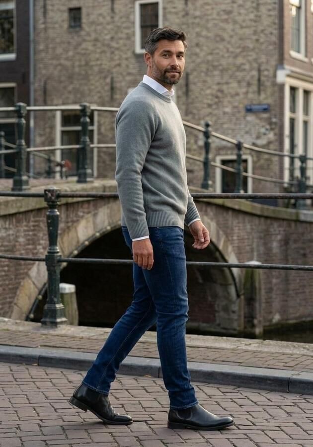 GIORGIO Chelsea Boots Heren 88610 Maat: 44 Materiaal: Leer Kleur: Zwart - Foto 2