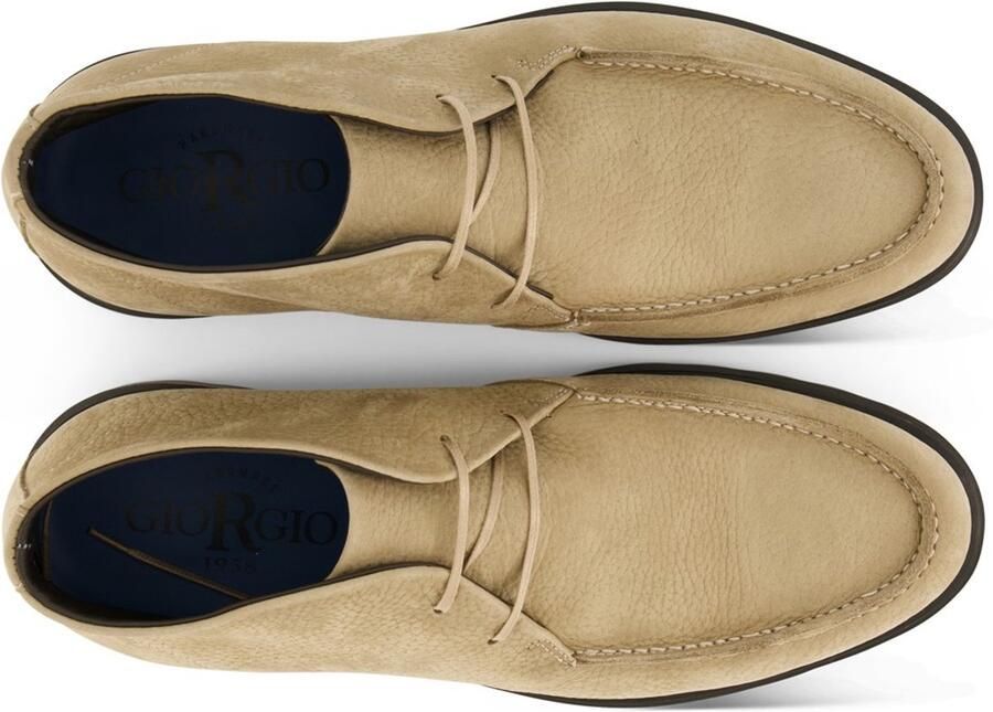 Giorgio hoge leren boots beige met donkere zool