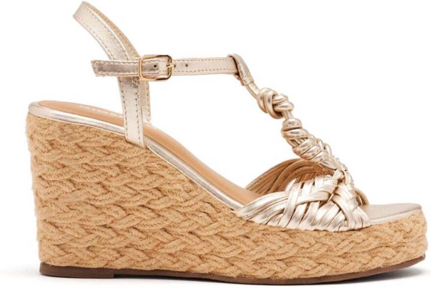Gioseppo Castine Wedgesandalen Goud Vrouw