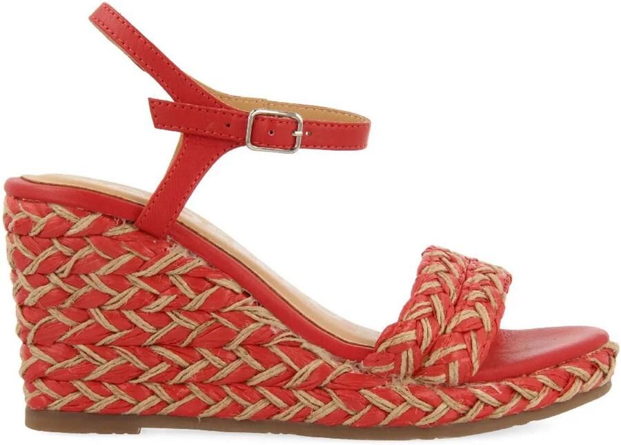 Gioseppo 72006 Esparto Sleehak Sandalen Rood Vrouw