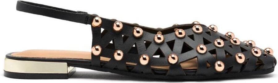 Gioseppo Geperforeerde studs leren slingback sandalen