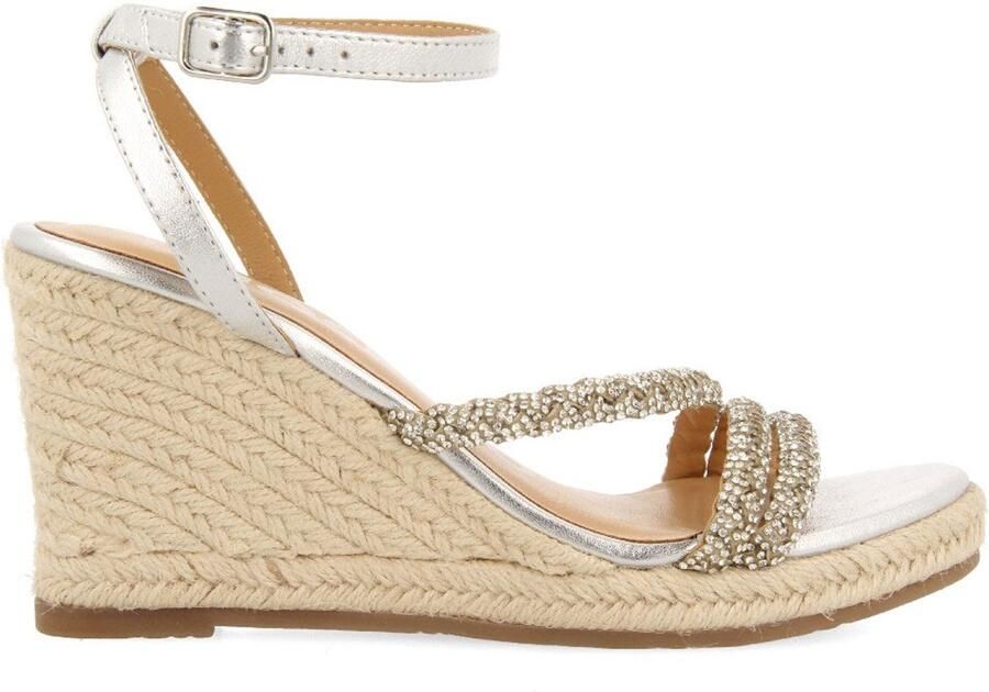 Gioseppo Menfi Esparto Sleehak Sandalen Zilver Vrouw