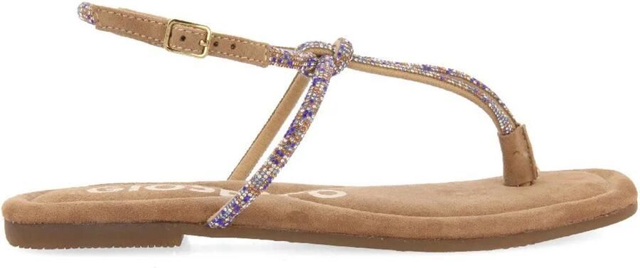 Gioseppo Platte Sandalen Vrouw Taupe Multicolor Stenen