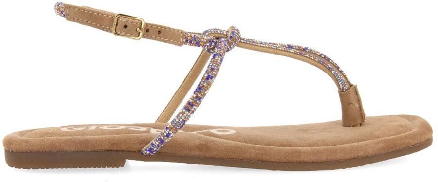 Gioseppo Platte Sandalen Vrouw Taupe Multicolor Stenen