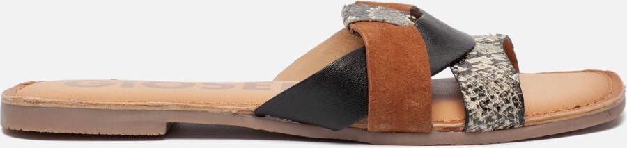 Gioseppo Dames slipper Lantama 58570 Bruin Zwart multicolor